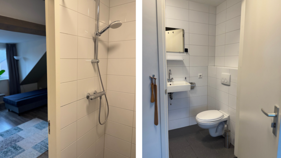 Eigen sanitair in studio Tilburg huisvesting EE-Accommodations